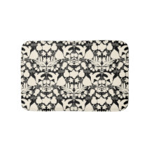 黒とクリーム色のフォークアート Otomi 対称柄
