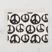 黒とクリーム色の平和の看板はがき ポストカード (正面/裏面)