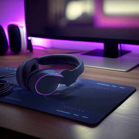 黒とクール青の幾何学的ゲームの背景 デスクマット