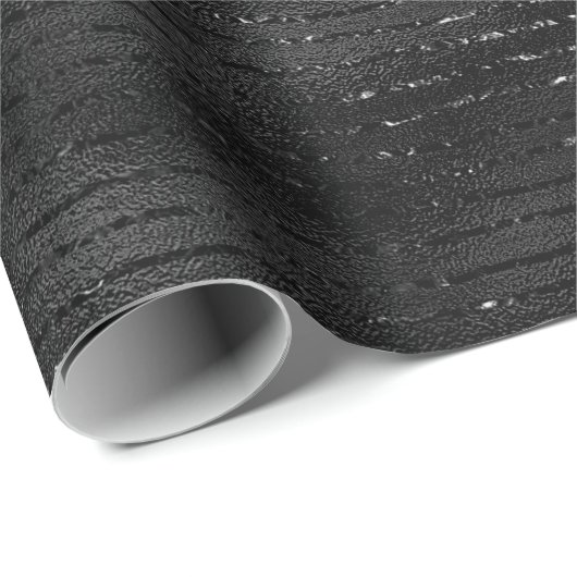 黒とグリッターストライプのパターン ラッピングペーパー (ロールコーナー)