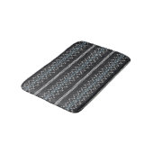 黒とグレーのかぎ針編み模様 バスマット (アングル)
