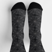 黒とグレーのかすれたクモの巣 ゴシック柄 ソックス (上部)