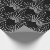 黒とグレーのアートデコの幾何学的パターン ラッピングペーパー (角)