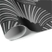 黒とグレーのアートデコの幾何学的パターン ラッピングペーパー (ロールコーナー)