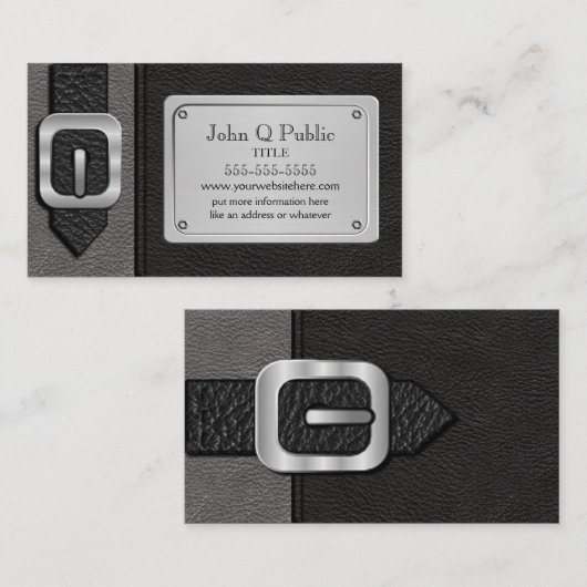 黒とグレーのサドルバッグ 名刺 (正面/裏面)