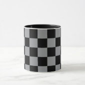 黒とグレーのチェック柄プリント マグカップ (中央)