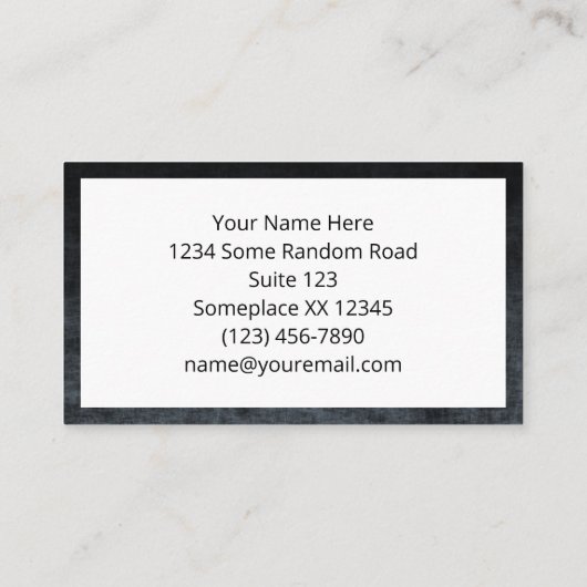 黒とグレーのテクスグラデーションチャ 名刺 (裏面)