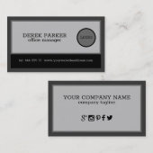 黒とグレーのトーン 名刺 (正面/裏面)