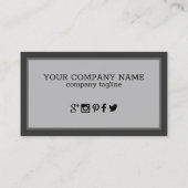 黒とグレーのトーン 名刺 (裏面)