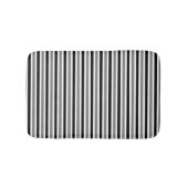 黒とグレーのパターストライプのン春の色 バスマット (正面)