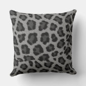 黒とグレーのヒョウ印刷 クッション (裏面)
