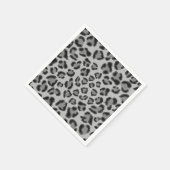 黒とグレーのヒョウ柄 スタンダードカクテルナプキン (角)