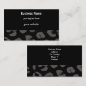 黒とグレーのヒョウ柄 名刺 (正面/裏面)