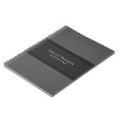 黒とグレーのフェイクレザーテクスチャ2 ノートブック (左側)