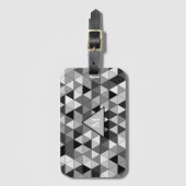 黒とグレーの三角形のモノグラムの荷物旅行 ラゲッジタグ (正面縦)