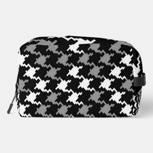 黒とグレーの個人用化粧品バッグ ドップキット (裏面)