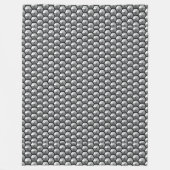 黒とグレーの六角形3D幾何学模様ブランケット フリースブランケット (正面)