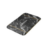 黒とグレーの大理石フェイクゴールドアクセント バスマット (アングル)