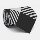 黒とグレーの対角タイストライプのプ ネクタイ (ロール)