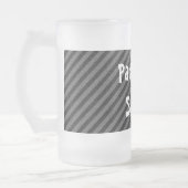 黒とグレーの対角線ストライプ線 フロストグラスビールジョッキ (左)