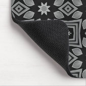 黒とグレーの幾何学的デザイン マウスパッド (コーナー)