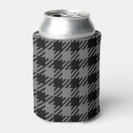 黒とグレーの格子柄 缶クーラー