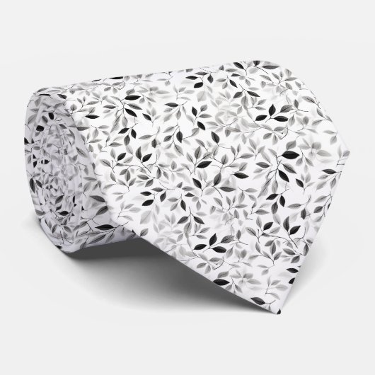 黒とグレーの水の色離れのエレガント ネクタイ (ロール)