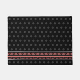 黒とグレーの水玉模様 ドアマット