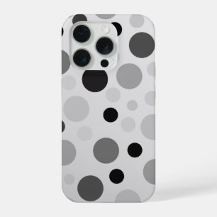 黒とグレーの水玉模様,  iPhone 15 PROケース