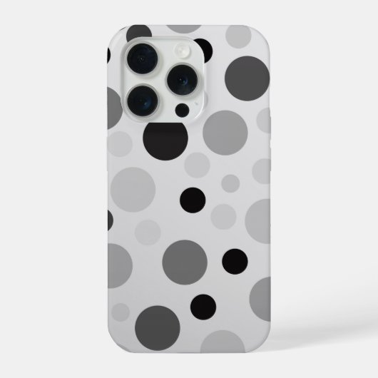 黒とグレーの水玉模様,  iPhoneケース (裏面)