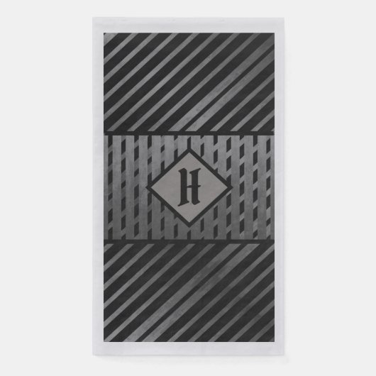 黒とグレーの非対称ジオメトストライプのリ (正面)