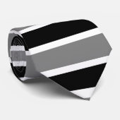 黒とグレーストライプの ネクタイ (ロール)