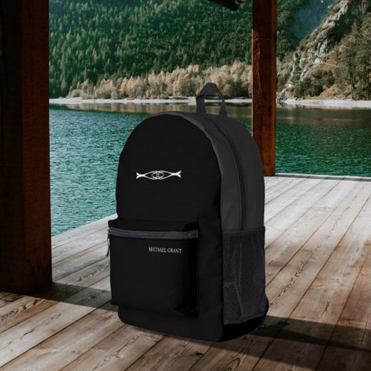 黒とグレーパーソナライズされた プリントバックパック