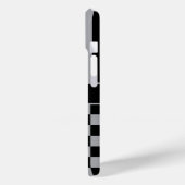 黒とグレー市松模様ストライプ オーダーメイド Case-Mate iPhoneケース (裏面 / 左)