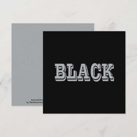 黒とグレー文字の黒無地の色 カード (正面/裏面)