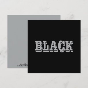 黒とグレー文字の黒無地の色 カード