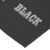 黒とグレー文字の黒無地の色 ショートテーブルランナー (コーナー)