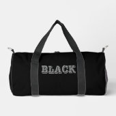 黒とグレー文字の黒無地の色 ダッフルバッグ (正面)