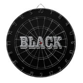 黒とグレー文字の黒無地の色 ダーツボード (正面)