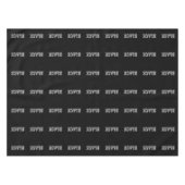 黒とグレー文字の黒無地の色 テーブルクロス (正面(横))