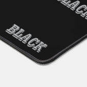 黒とグレー文字の黒無地の色 デスクマット (コーナー)