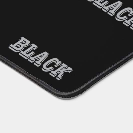 黒とグレー文字の黒無地の色 デスクマット (コーナー)