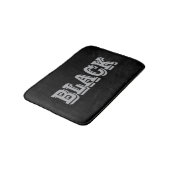 黒とグレー文字の黒無地の色 バスマット (アングル)