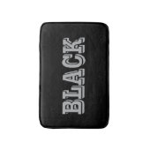 黒とグレー文字の黒無地の色 バスマット (正面縦)