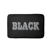 黒とグレー文字の黒無地の色 バスマット (正面)