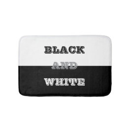 黒とグレー文字の黒無地の色 バスマット