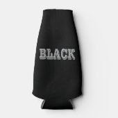 黒とグレー文字の黒無地の色 ボトルクーラー (正面)