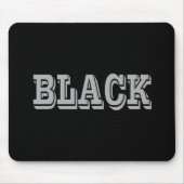 黒とグレー文字の黒無地の色 マウスパッド (正面)