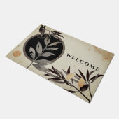 黒とグレー芸術的の水色 |ようこそカスタムへ ドアマット (アングル)