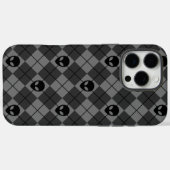 黒とグレー エイリアン アーガイル柄 Case-Mate iPhoneケース (裏面 (横))